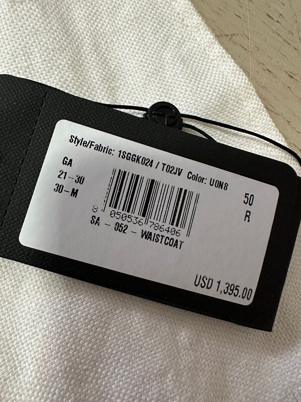 New $1395 Giorgio Armani Men Linen Gilet Vest Off White 40 US ( 50 Eu )