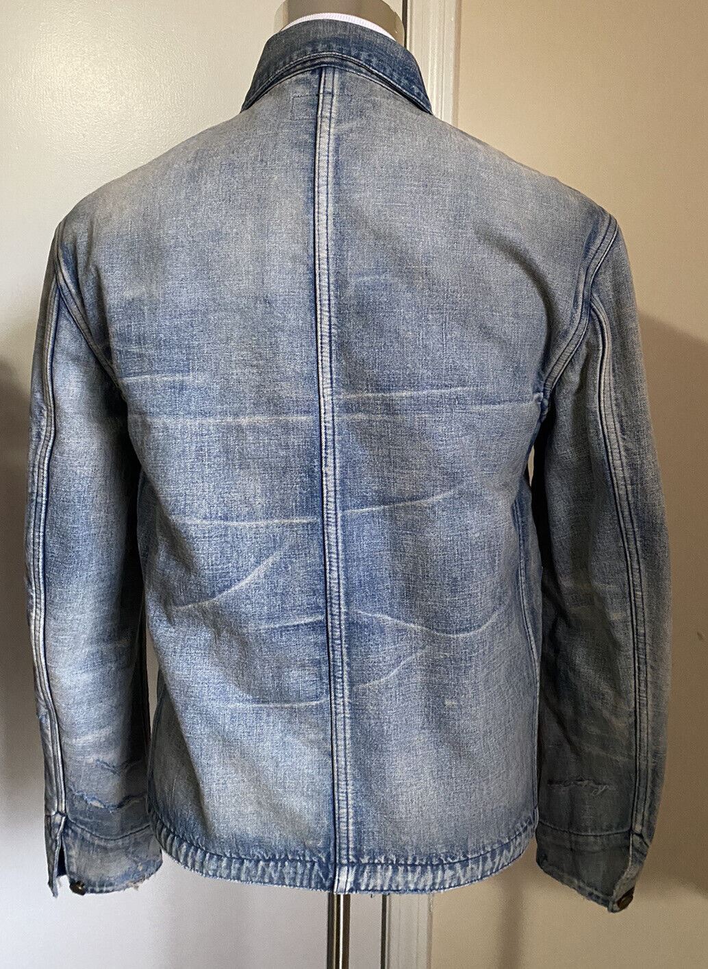 New $1650 Saint Laurent Men Fifties Denim Jacket Sun Dirty Blue XL