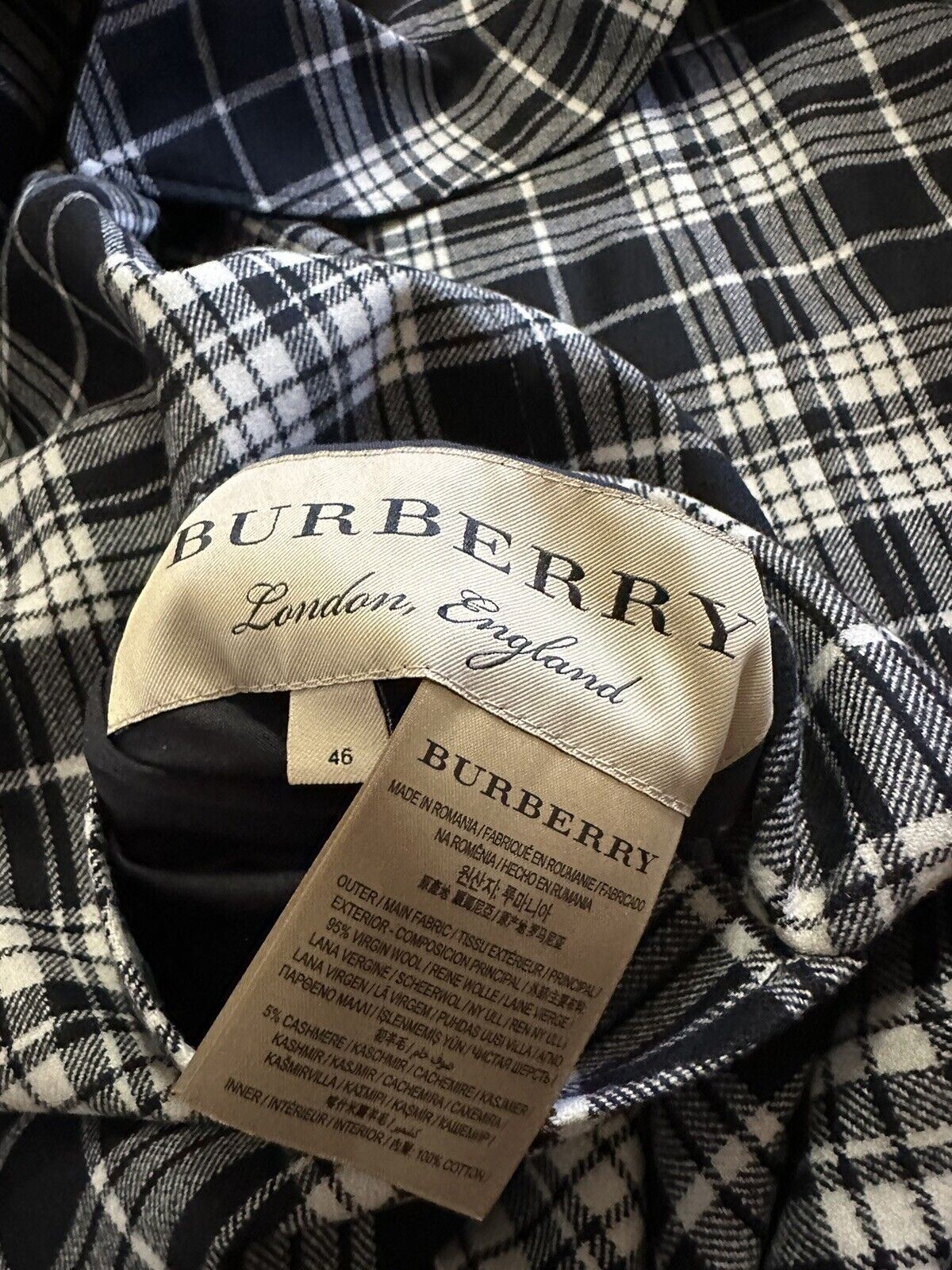 Neuer 2790 $ Burberry Men Heathcoate Reversible Top Coat Schwarz Größe 36 US/46 Eu