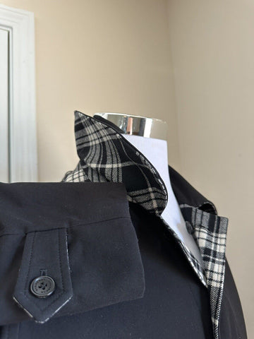 Новое мужское двустороннее верхнее пальто Burberry Heathcoate стоимостью 2790 долларов США, черный размер 36 США/46 ЕС