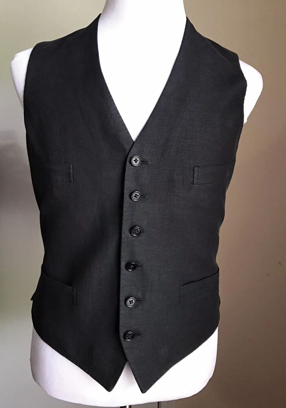 New $595 Ralph Lauren Purple Label Men Linen/Silk Vest Black 40R US/50R Eu Italy