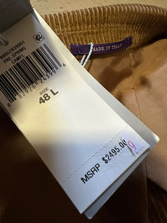 NWT $2495 Ralph Lauren Purple Label Мужское вельветовое спортивное пальто Блейзер Светло-коричневый 48L США