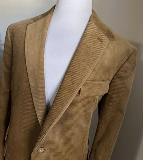NWT $2495 Ralph Lauren Purple Label Мужское вельветовое спортивное пальто Блейзер Светло-коричневый 48L США