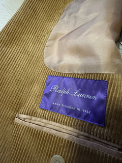 NWT $2495 Ralph Lauren Purple Label Мужское вельветовое спортивное пальто Блейзер Светло-коричневый 48L США