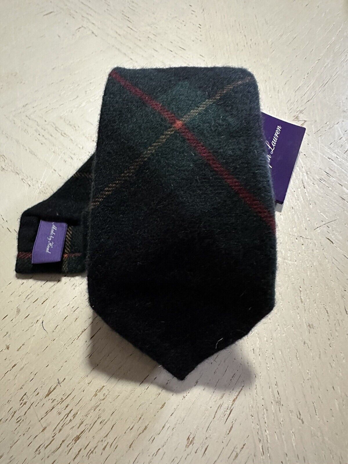 Новый кашемировый галстук Gr/Y/R Ralph Lauren Purple Label стоимостью 265 долларов, сделанный вручную в Италии