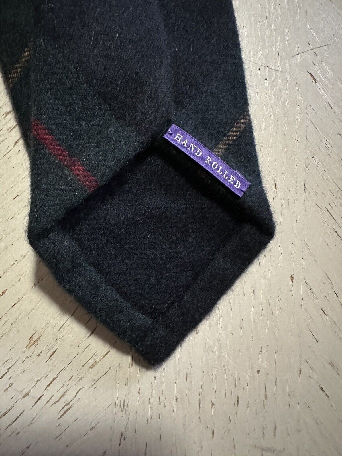 Neu: 265 $ Ralph Lauren Purple Label Kaschmirhalskrawatte Gr/Y/R Handgefertigt in Italien