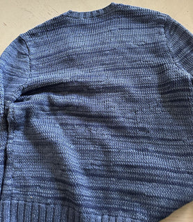 NWT $1295 Ralph Lauren Purple Label Мужской свитер ручной вязки с V-образным вырезом Синий M