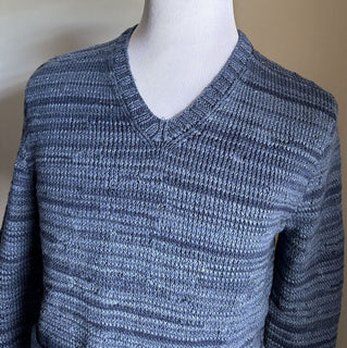 NWT $1295 Ralph Lauren Purple Label Мужской свитер ручной вязки с V-образным вырезом Синий M