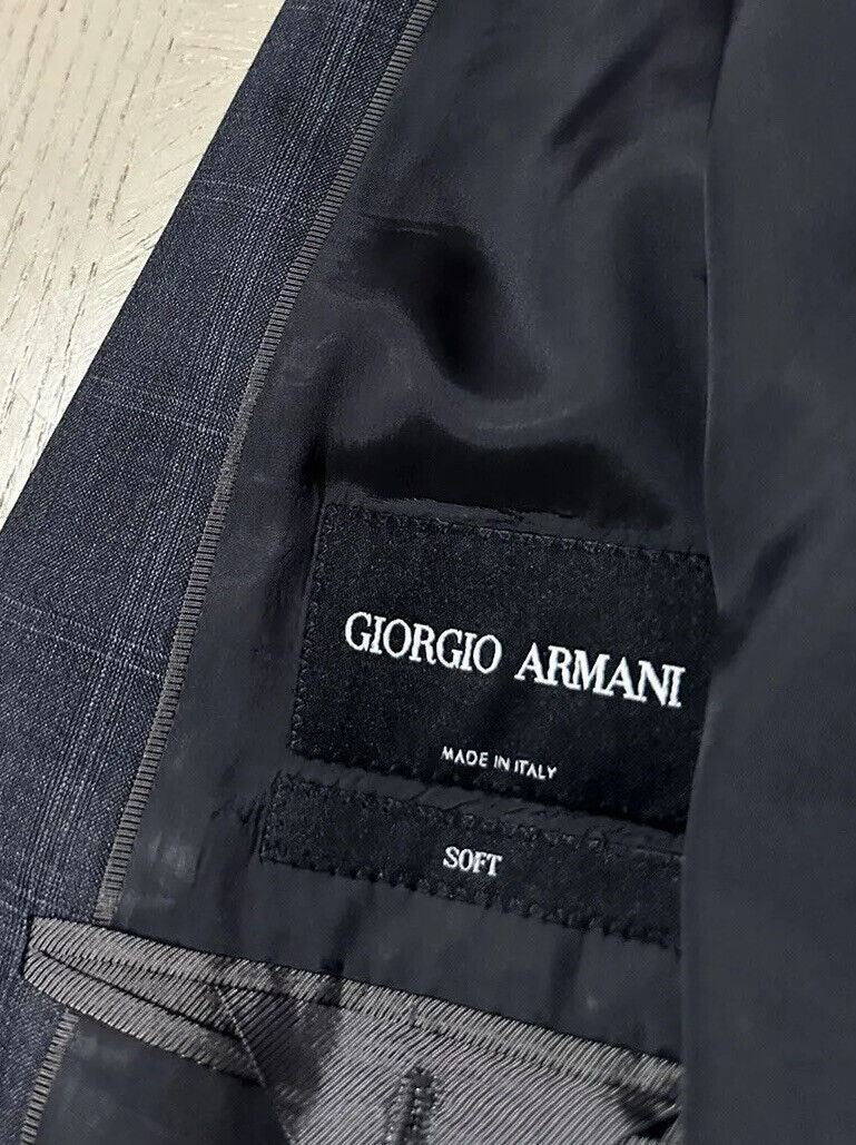 Neu $3095 Giorgio Armani Herren-Anzug aus Wolle/Seide, SOLID DARK 48R US/58R Eu Ita