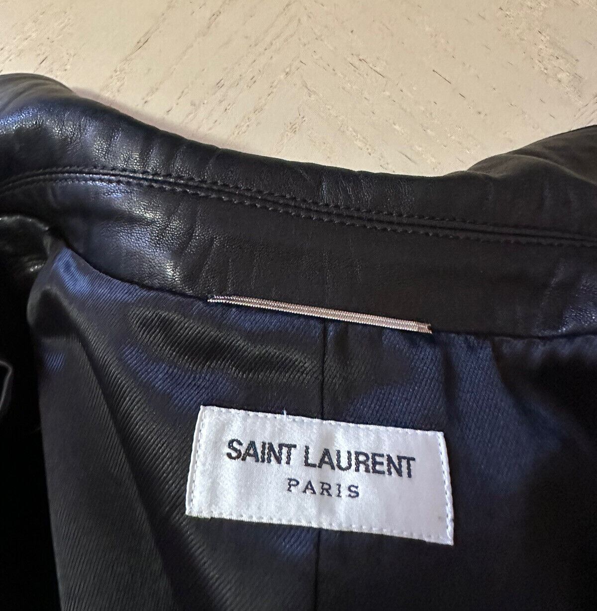 Neu $ 5490 Saint Laurent Herren Leder-/Wildlederjacke Mantel Schwarz 42 US/52 Eu Italien