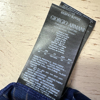 NWT $1025 Мужская шелковая футболка Giorgio Armani синяя 40 США/50 ЕС (М) Италия