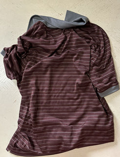 NWT $1025 Мужская шелковая футболка Giorgio Armani бордового цвета 38 США/48 ЕС (S) Италия