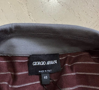 NWT $1025 Мужская шелковая футболка Giorgio Armani бордового цвета 38 США/48 ЕС (S) Италия