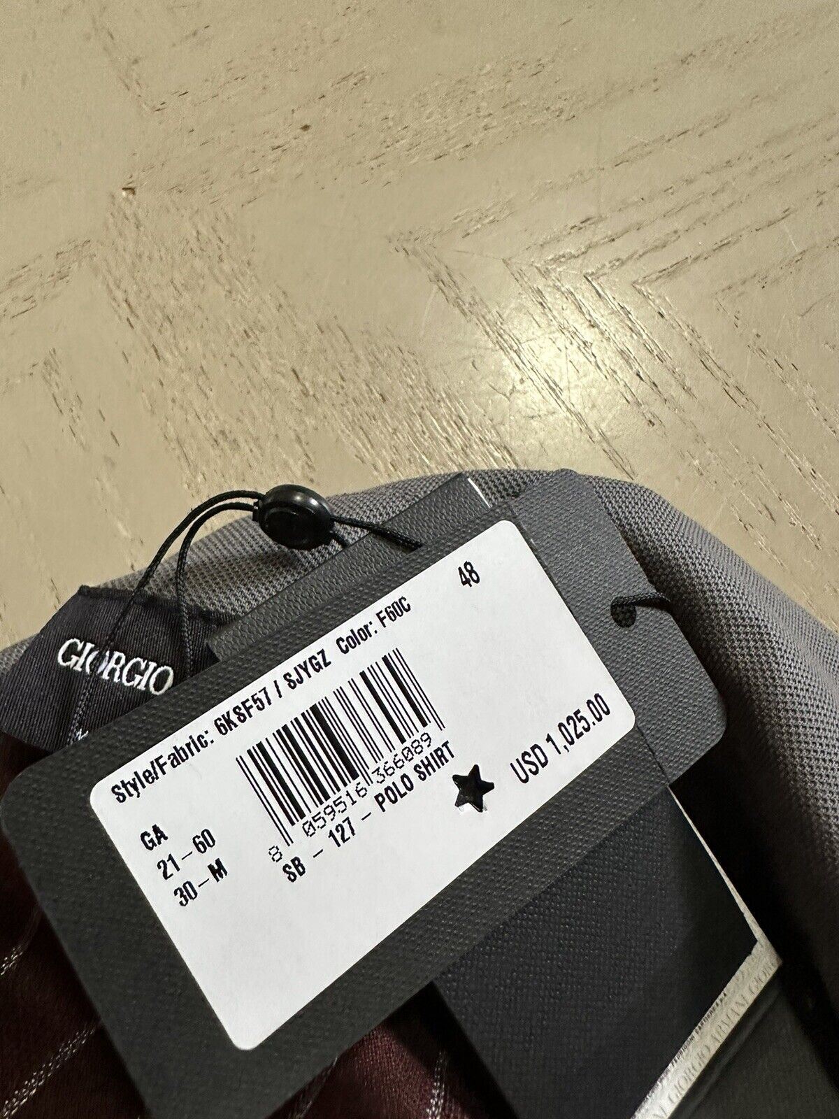 NWT $1025 Мужская шелковая футболка Giorgio Armani бордового цвета 38 США/48 ЕС (S) Италия