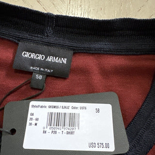 Мужская футболка Giorgio Armani, бордовый цвет, 48 долларов США/58 евро (XXL), NWT 575 долларов США