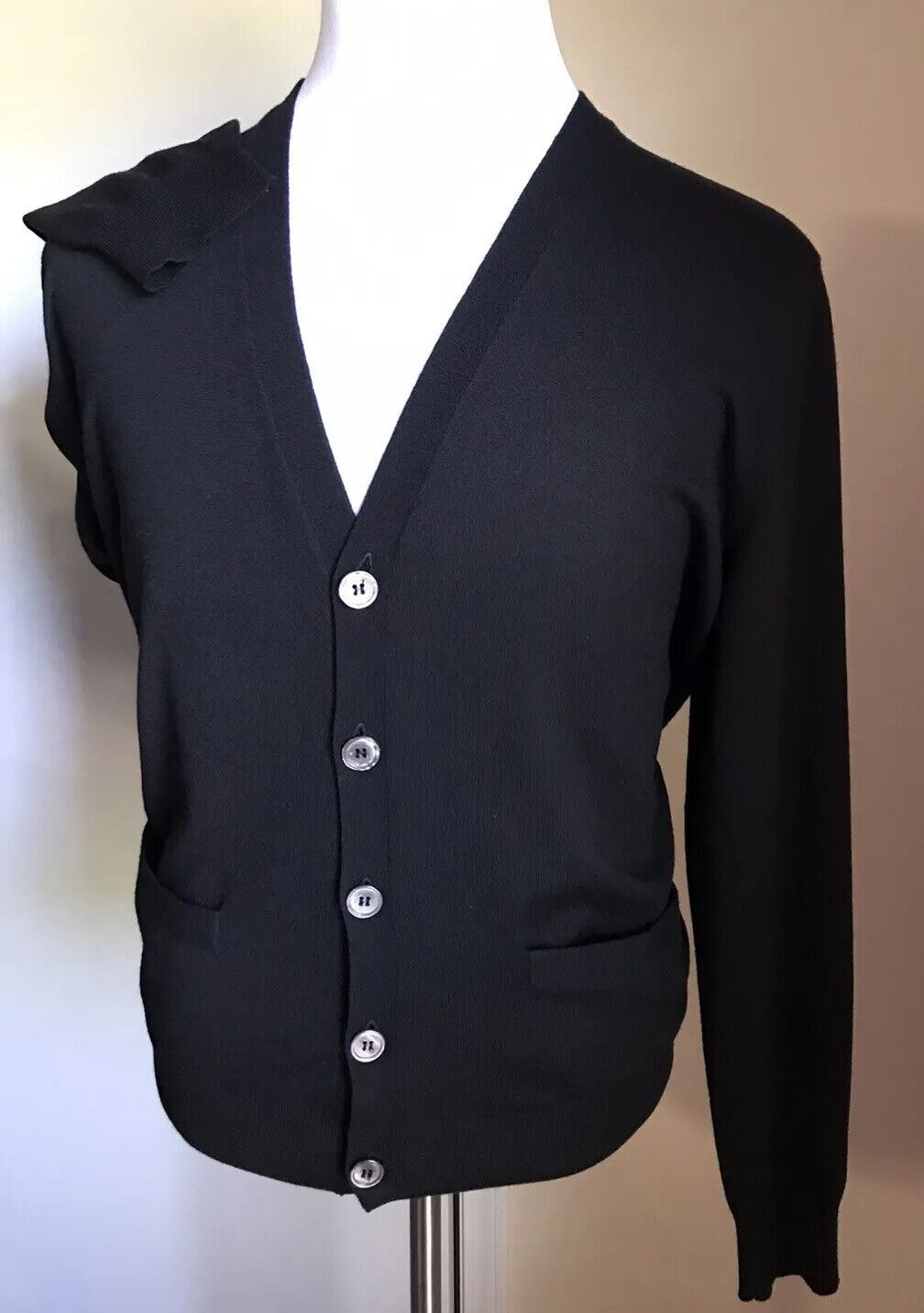 NWT $1295 Ralph Lauren Purple Label Men Cashmere Cardigan Sweater Black XL Ital