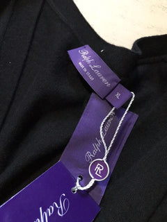 NWT $1295 Ralph Lauren Purple Label Мужской кашемировый кардиган-свитер Черный XL Ital