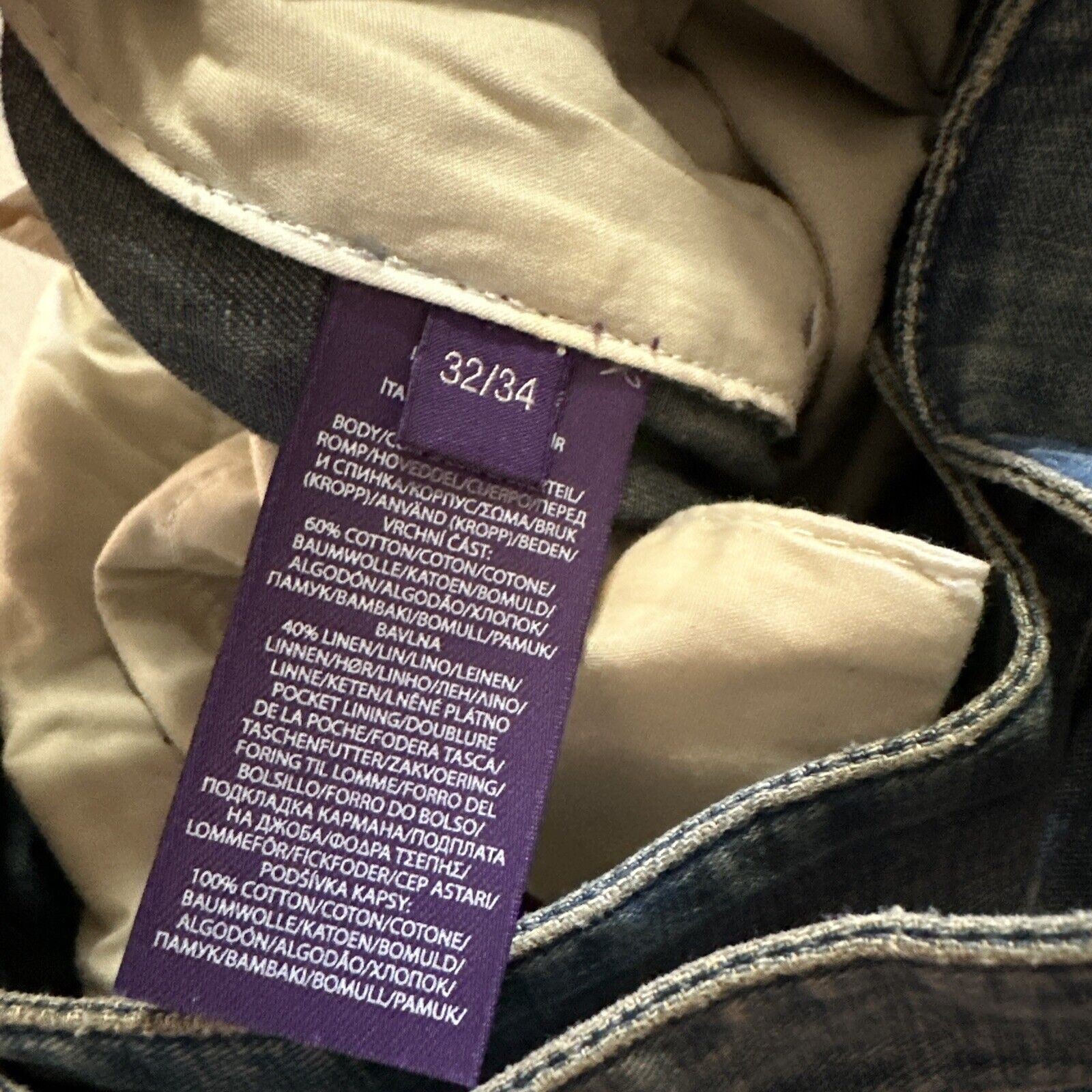 NWT Ralph Lauren Purple Label Men Jeans Pants Blue 34x32 US ( 48 Eu ) Italy