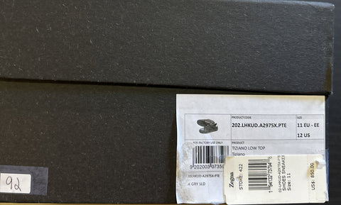 New $850 Ermenegildo Zegna Couture Suede/Leather Sneakers Shoes Dark Gray 12 US