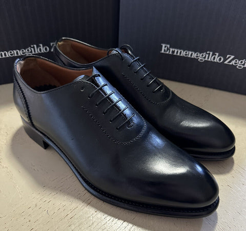 New $1250 Ermenegildo Zegna Couture Oxford Leather Shoes Black 12 US Italy