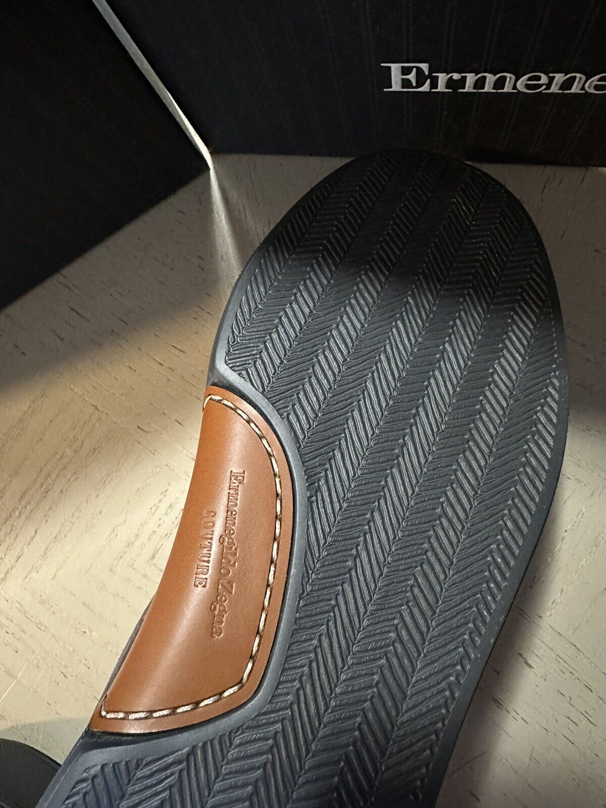 New $850 Ermenegildo Zegna Couture Suede/Leather Sneakers Shoe Dark Gray 10.5 US