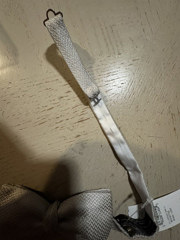 New Ermenegildo Zegna Silk Bow Tie Cream Made in Italy