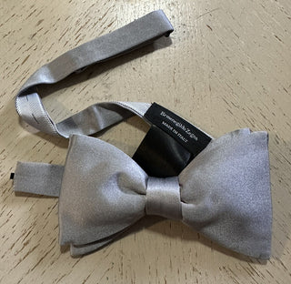 Новый шелковый галстук-бабочка Ermenegildo Zegna серого цвета SLD, сделано в Италии