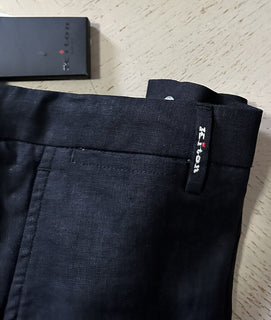 NWT $995 Kiton Mens Linen Short Pants Color Black Size 36 Italy