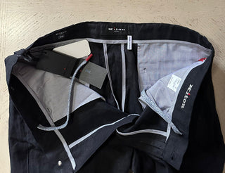 NWT $995 Kiton Mens Linen Short Pants Color Black Size 36 Italy