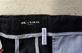 NWT $995 Kiton Mens Linen Short Pants Color Black Size 36 Italy
