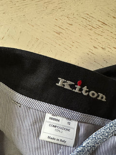 NWT $995 Kiton Mens Linen Short Pants Color Black Size 36 Italy