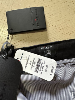 NWT $995 Kiton Mens Linen Short Pants Color Black Size 36 Italy