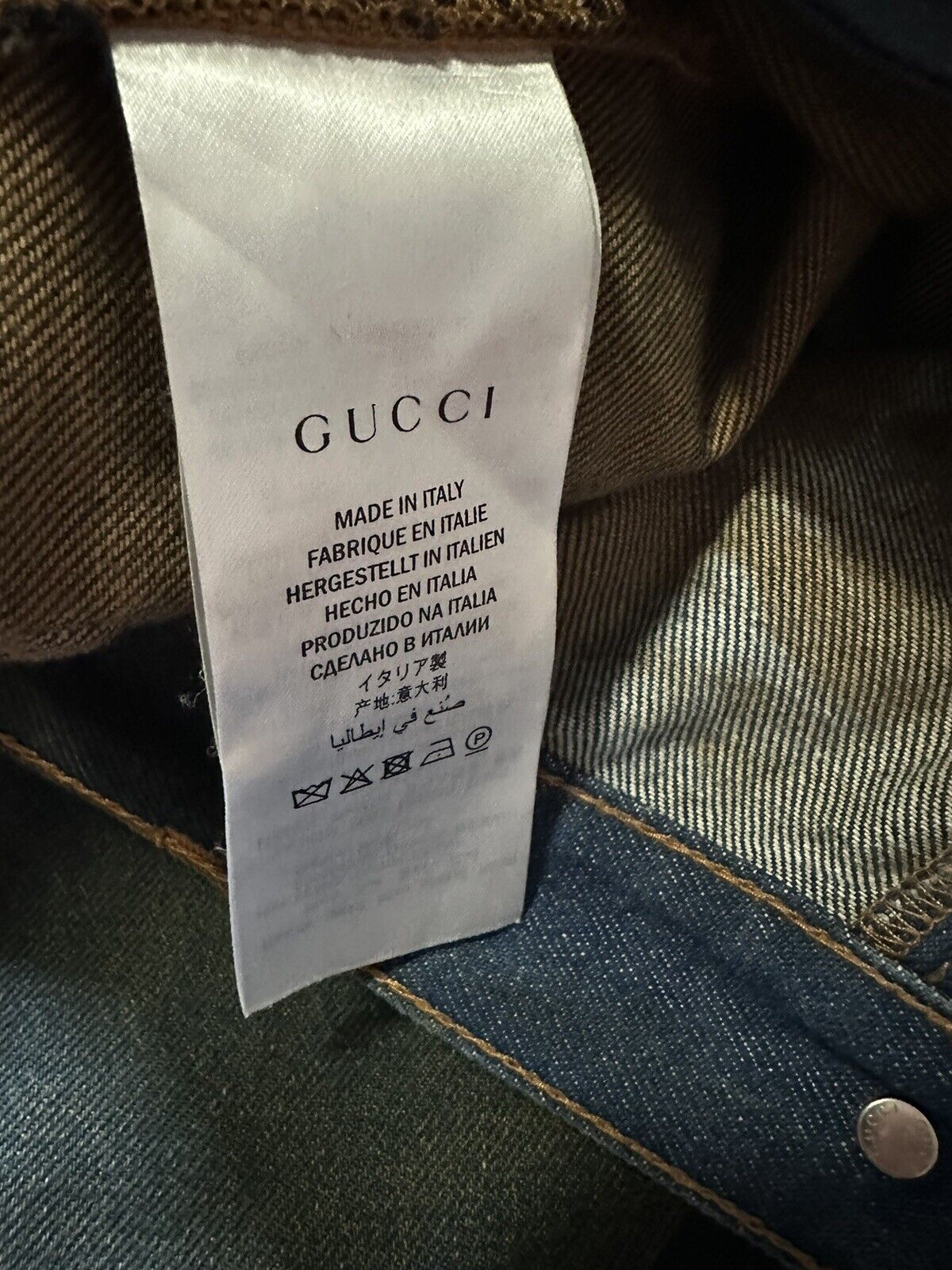 New $1200 Gucci Men’s Jeans Denim Pants Blue 34 US Italy