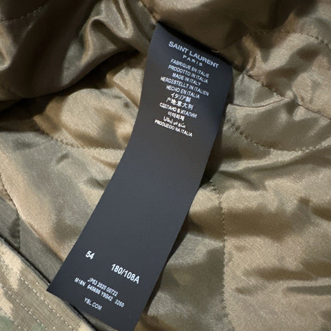 New $3390 Saint Laurent PARKA CAPUCHE CAMOUFLAGE MILI. Jacket Coat 44 US/54 Eu