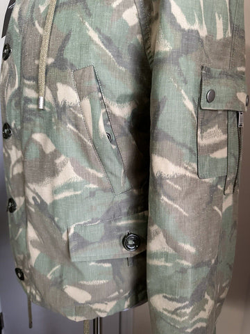 New $3390 Saint Laurent PARKA CAPUCHE CAMOUFLAGE MILI. Jacket Coat 44 US/54 Eu