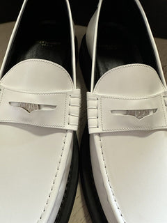 СПИ $845 Saint Laurent Мужские лоферы TEDDY 10 PENNY белые 10,5 США/43,5 ЕС