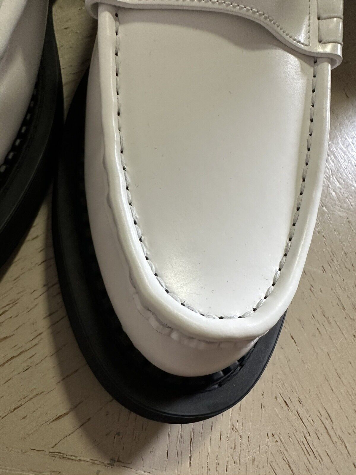 NIB $845 Saint Laurent Men’s TEDDY 10 PENNY Loafer Shoes White 10.5 US /43.5 Eu