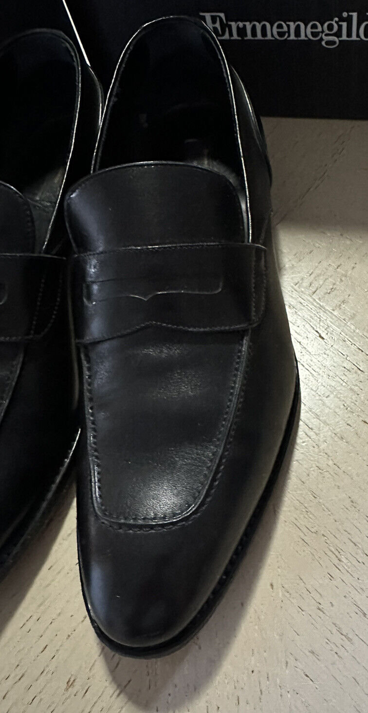 1395 $ Ermenegildo Zegna Couture Leder-Loafer-Schuhe Schwarz 10 US/43 Eu Italien