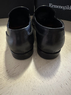 1395 $ Ermenegildo Zegna Couture Leder-Loafer-Schuhe Schwarz 10 US/43 Eu Italien