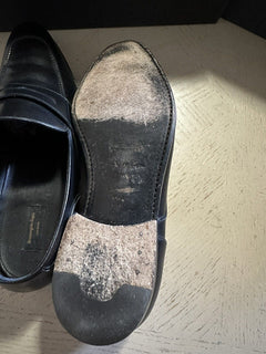 1395 $ Ermenegildo Zegna Couture Leder-Loafer-Schuhe Schwarz 10 US/43 Eu Italien