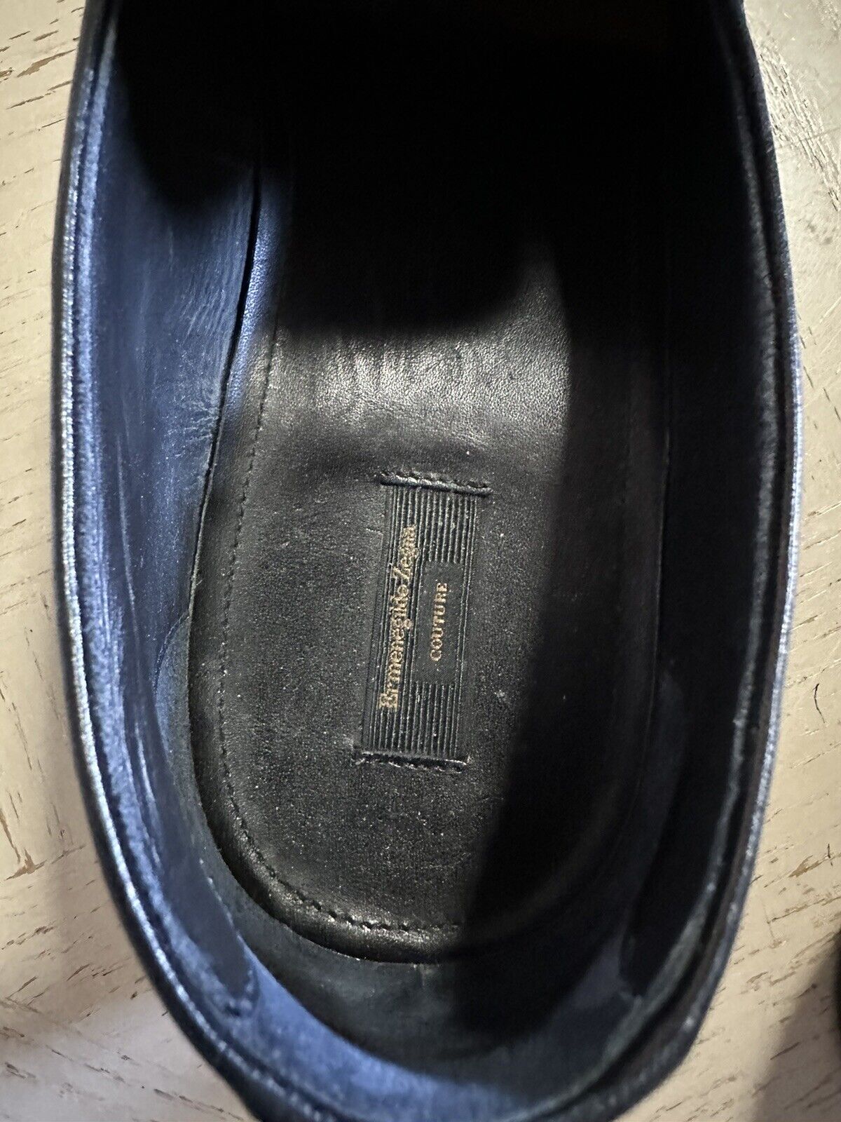 $1395 Ermenegildo Zegna Couture Leather Loafers Shoes Black 10 US/43 Eu Italy