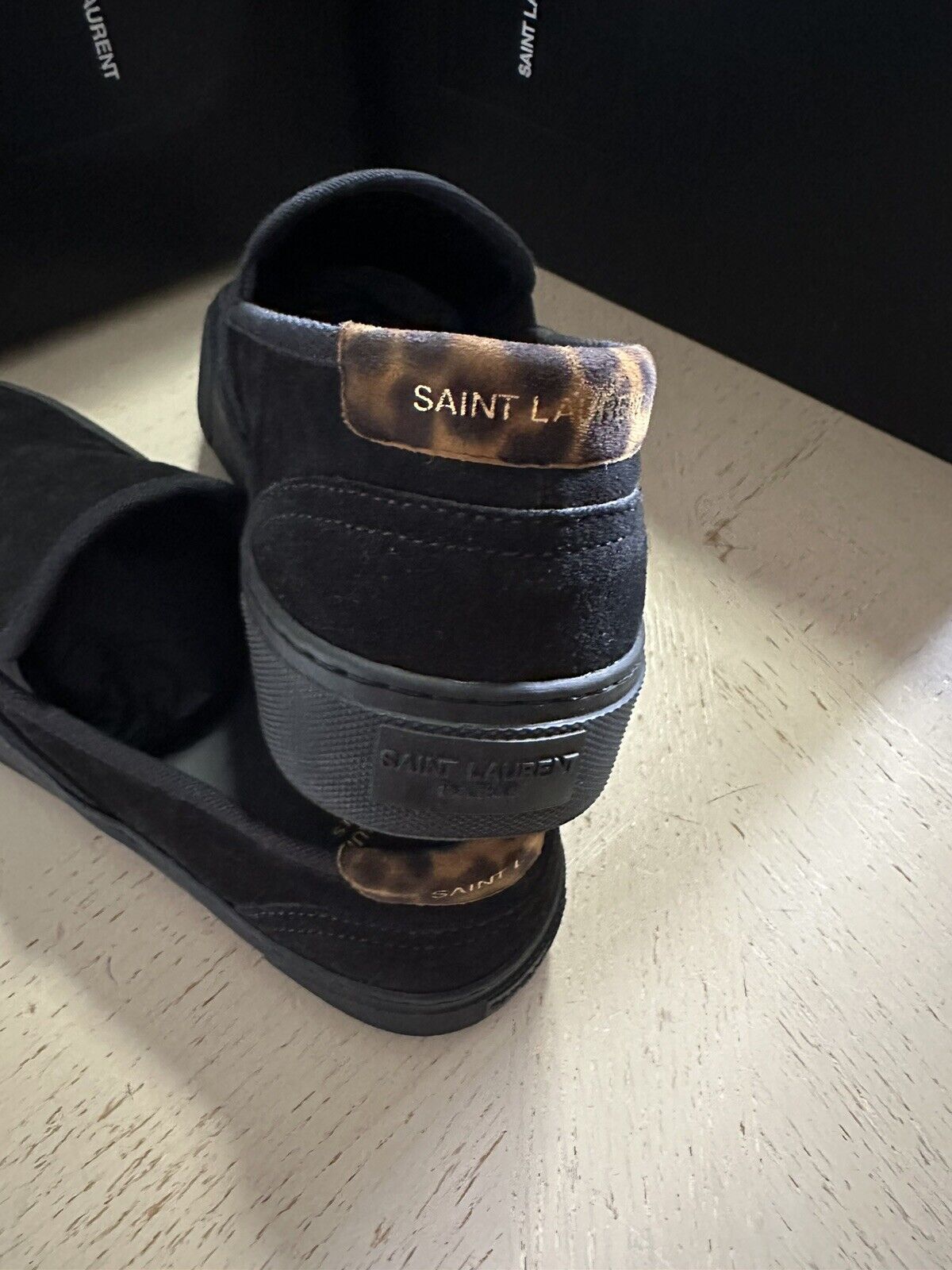 NIB Saint Laurent Herren Wildleder Sneakers Schuhe Schwarz 8 US/41 Eu Italien