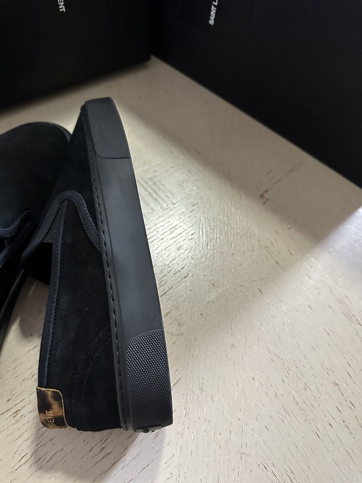 NIB Saint Laurent Men’s Suede Sneakers Shoes Black 8 US/41 Eu Italy