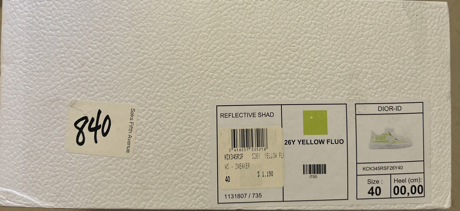 NIB $1190 Christian Dior Женские кроссовки с логотипом ID Открытые желтые 10 США/40 ЕС Италия