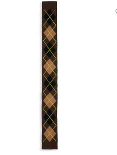 Новый удлиненный тонкий шарф Burberry Argyle Knit коричневого цвета