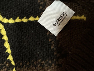 Новый удлиненный тонкий шарф Burberry Argyle Knit коричневого цвета