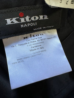 NWT $1795 Мужские классические брюки Kiton черные 36 США/52 ЕС Ручная работа в Италии