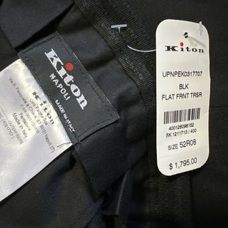 NWT $1795 Мужские классические брюки Kiton черные 36 США/52 ЕС Ручная работа в Италии
