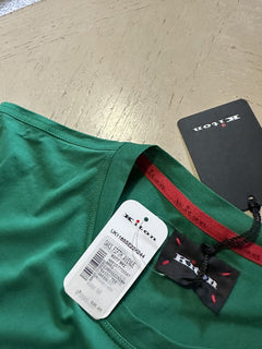 NWT $595 Мужская футболка Kiton зеленая M США (50 евро) Италия