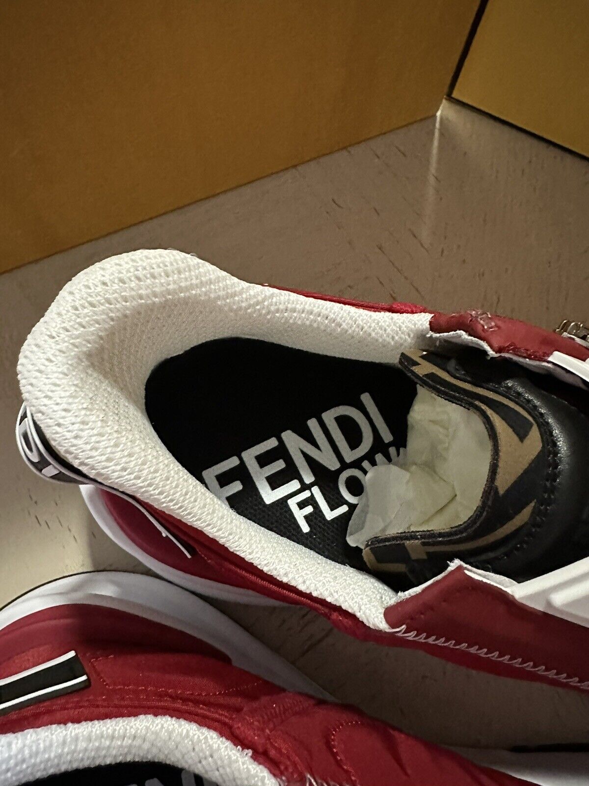 NIB $930 Fendi Flow Side-Zip Sneakers Red 13 US/46 Eu Italy